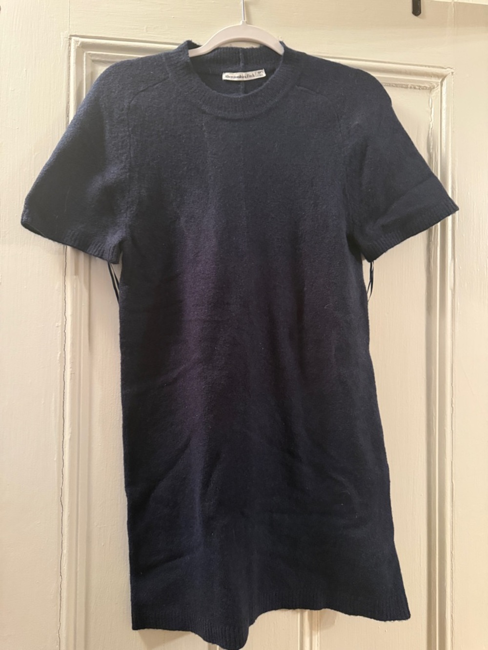 Abercrombie & Fitch Navy Short-Sleeve Mini Sweater Dress - new with tags